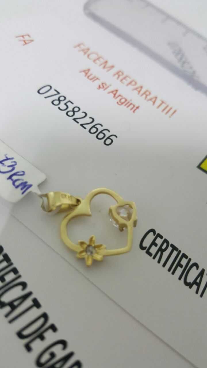 medalion forma inima 14 k (m3)