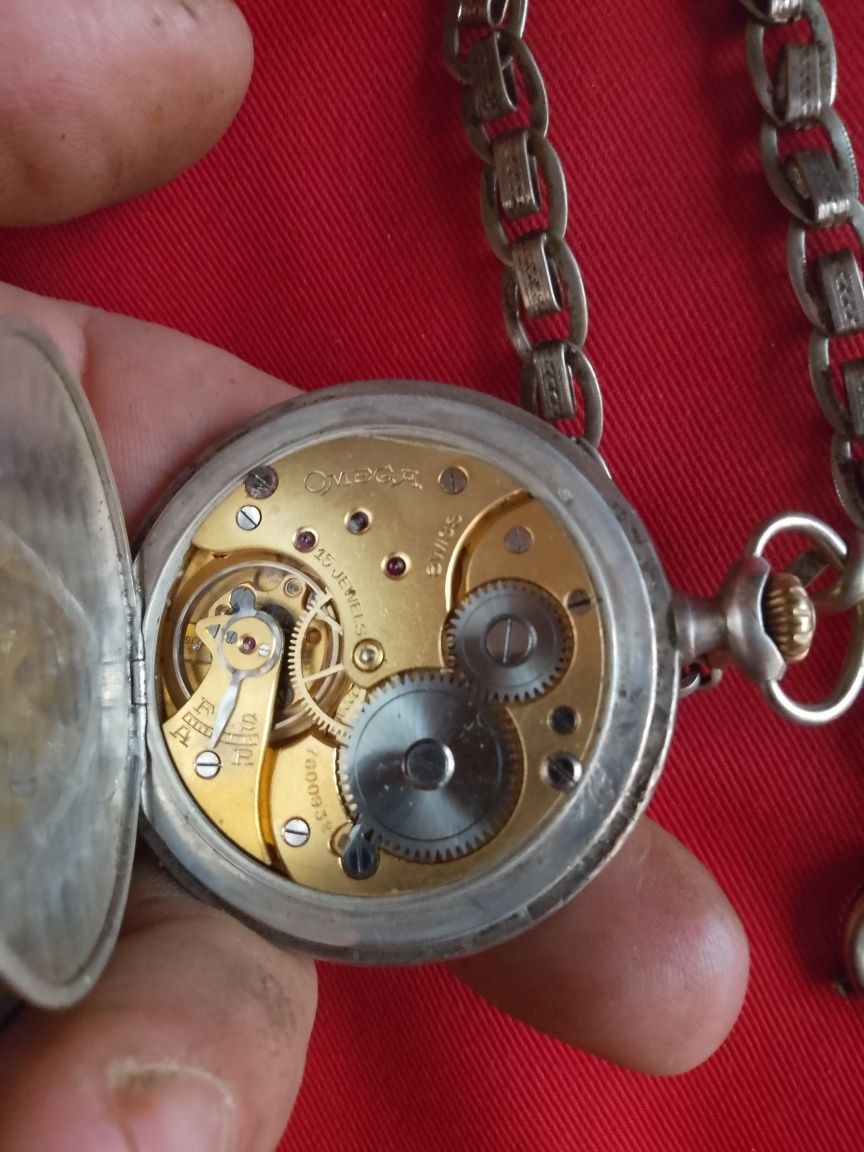 Сребърен джобен часовник,, Omega "