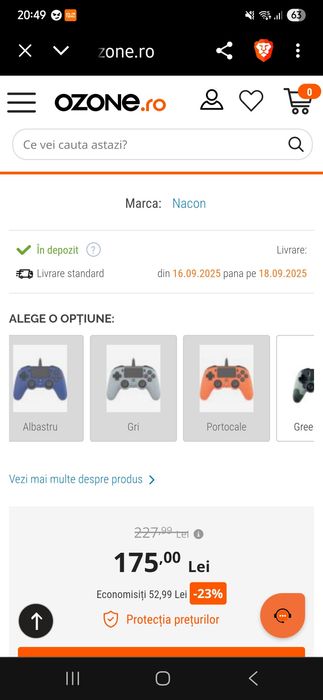 Controler PS4 cu cablu și fara