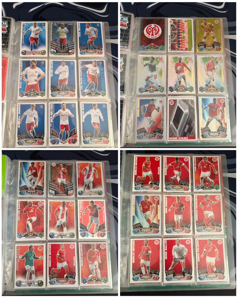 1200 + карти Topps Bundesliga 2010-2014 албум + Шампионска лига карти