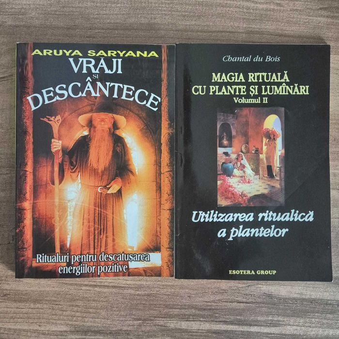 Set 2 carti Vraji si descantece si Magia rituala cu plante si lumanari