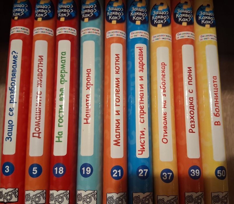 9 броя книжки от поредицата Защо? Какво? Как?