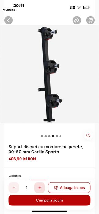 Suport Discuri Olimpice prindere pe perete, 50-51 mm noi nou
