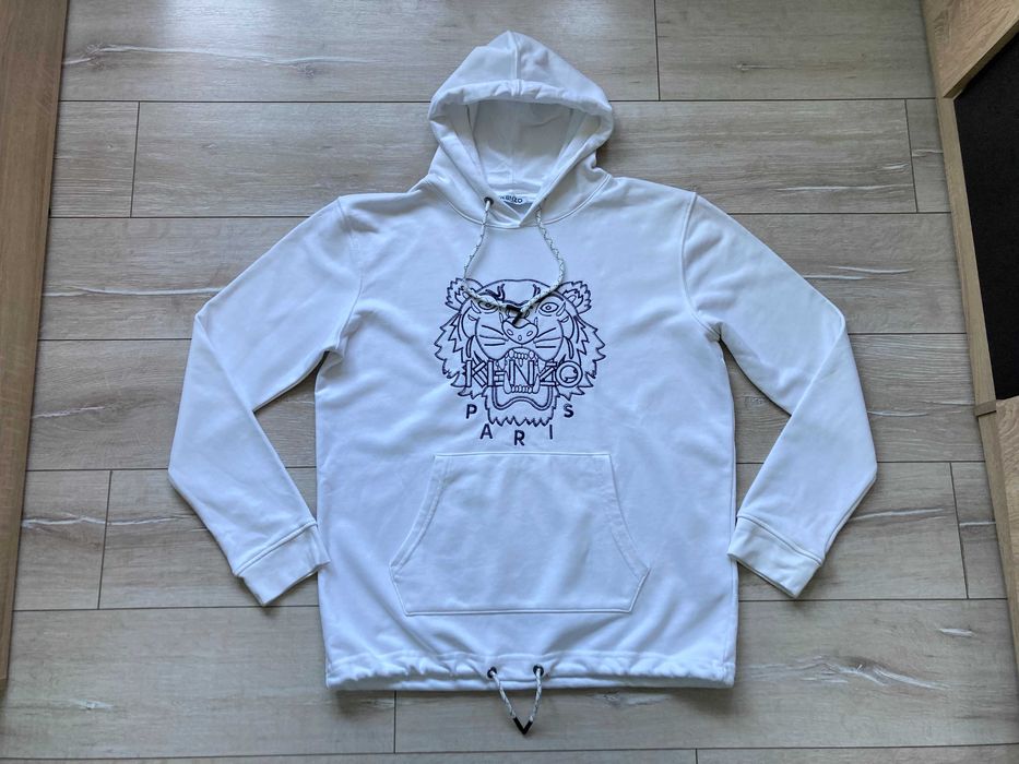 Оригинален Kenzo Paris мъжки бял суичър суитчър размер XL