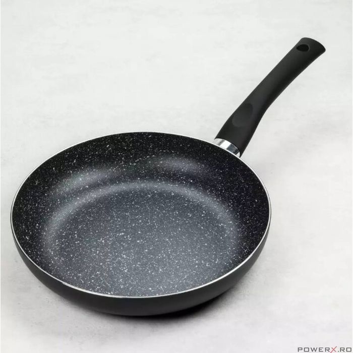 Tigaie din aluminiu, marmorata, 24 cm, negru, KingHoff