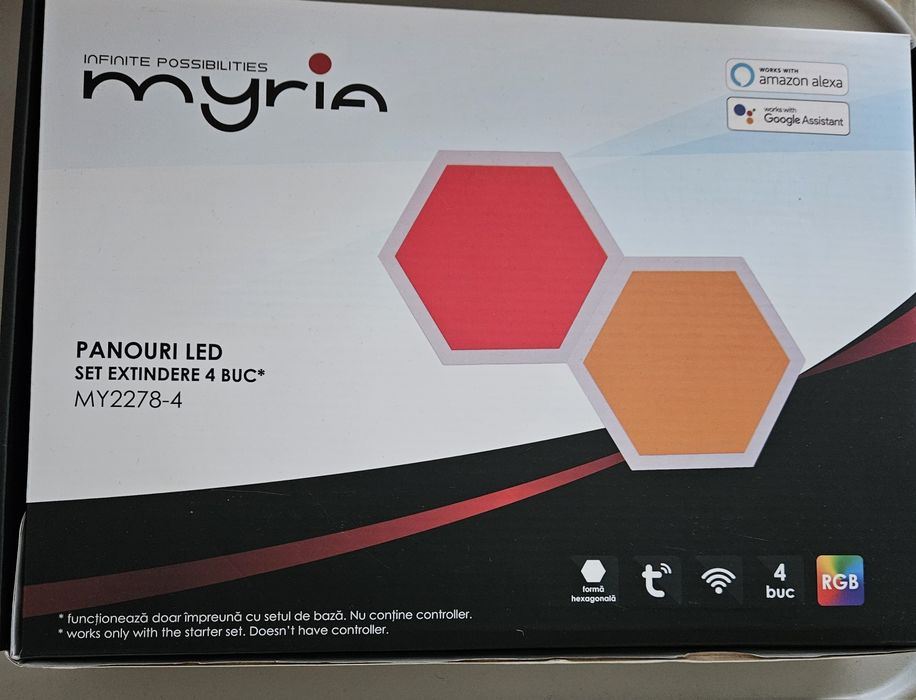 Panouri led smart Myria - set extensie 4 bucăți