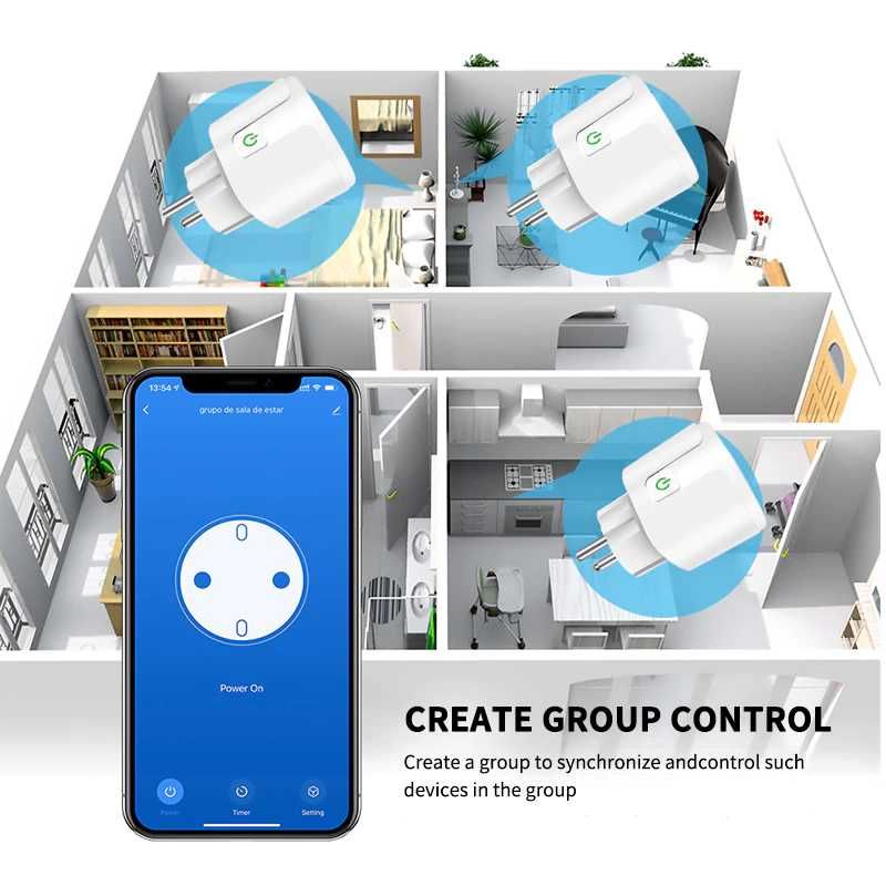 Priza wifi Smart inteligenta Tuya Alexa 20A