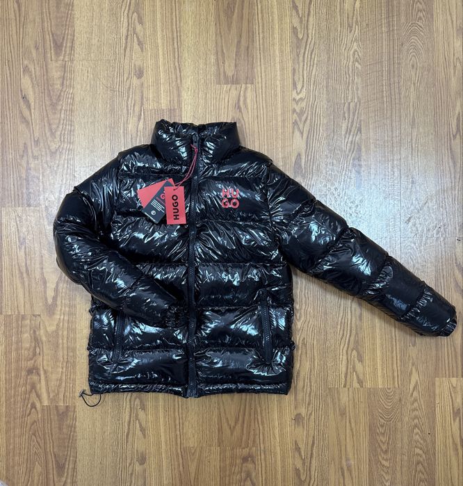 %DISCOUNT% Geaca Hugo Boss Neagra Lucioasa Premium Puf Unisex