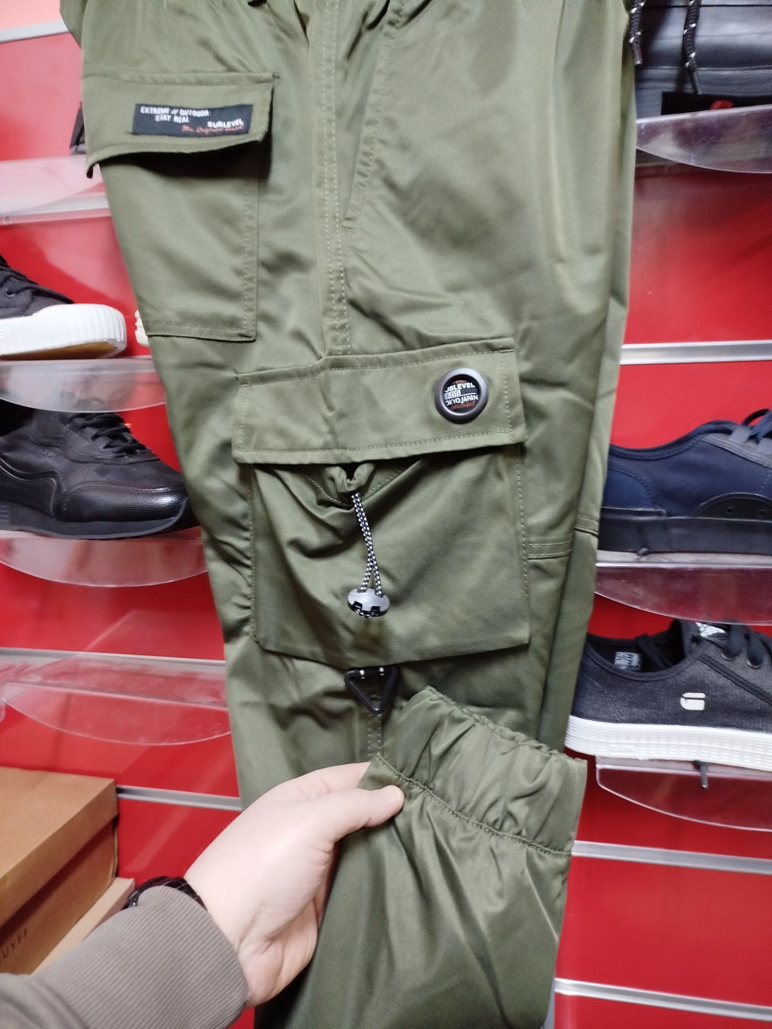 Мъжки карго панталон Sublevel M , L , XL ,XXL зелено долнище еластичен