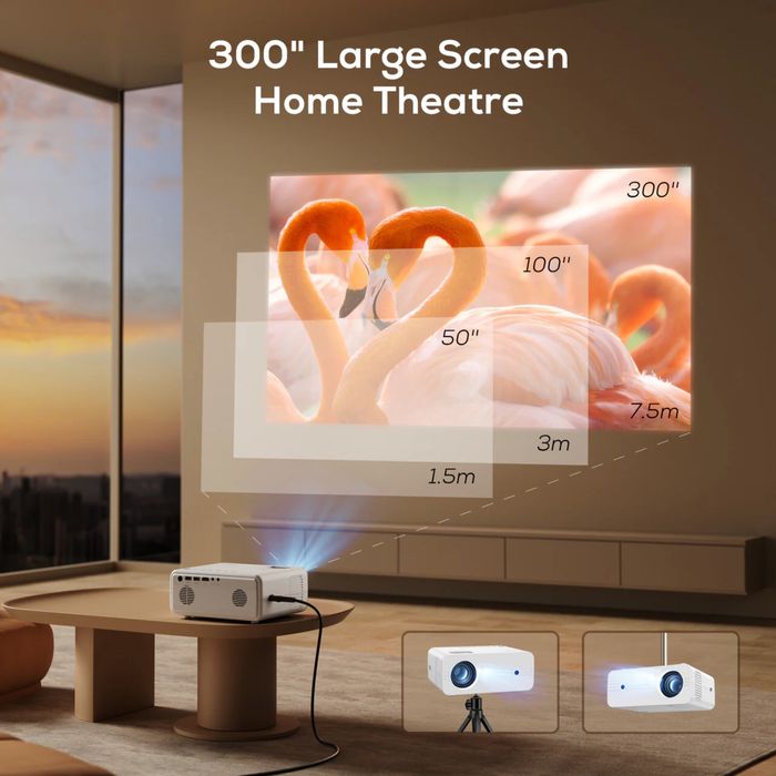 Proiector LED Akiyo O7, Wi-Fi, Bluetooth, Nou