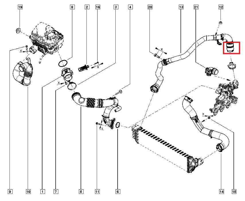 Furtun Tub intercooler Renault Master 3 2.3 DCI 130 cp 165 cp 170 cp