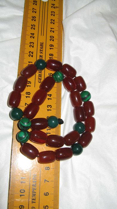 Colier matanii agate, malachit, calcedonie