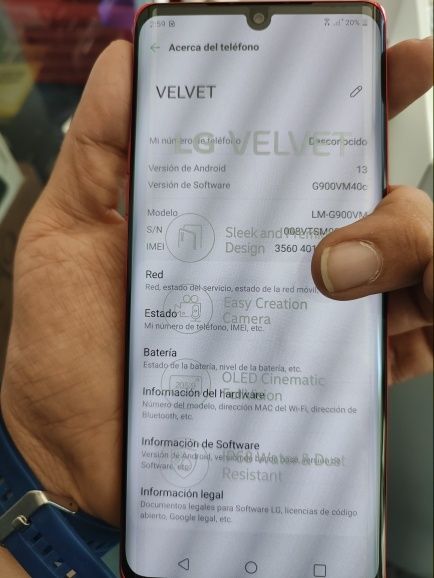 LG velvet impecabil, CA NOU