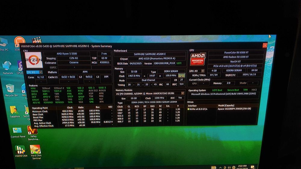 kit NOU a520m + ryzen 5500 + 32gb ddr4 3000 + ssd nvme