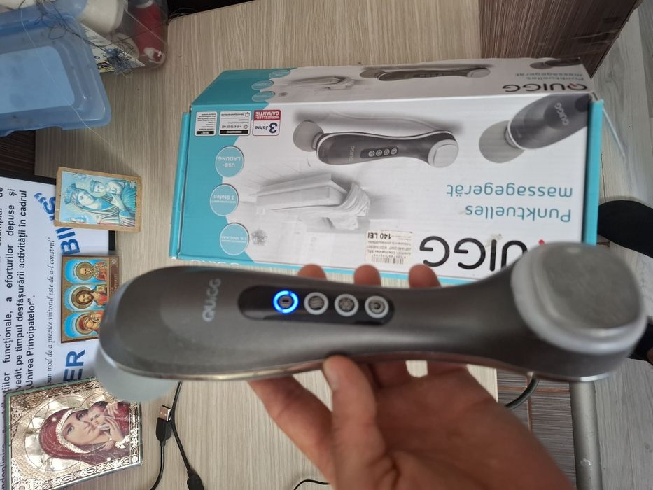 Aparat de masaj QUIGG cu 3 niveluri, funcție de căldură și rece, autom