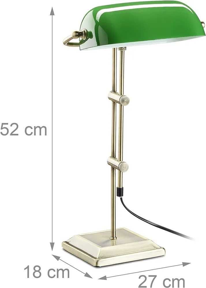 Елегантна лампа за четене с абажур, банкерска лампа