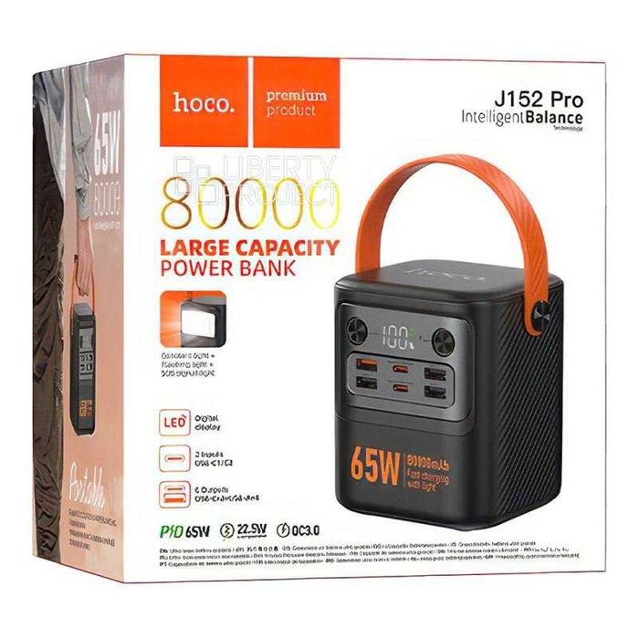 Hoco J152 Pro — Мощный Портатив Powerbank 80000 mAh 65W. Есть доставка