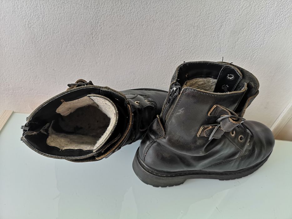 ghete bocanci piele naturala neagra