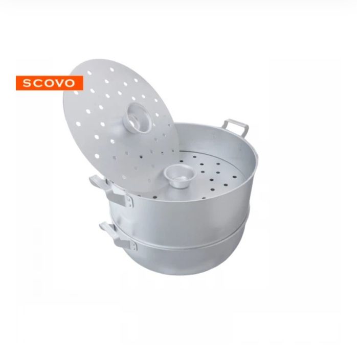 Алюминиевая мантоварка — 15 литров (34 см диаметр, 4 яруса)