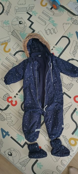 Costum de iarna H&M, măsură 86,12-18 luni, cu glugă detașabilă+botosei