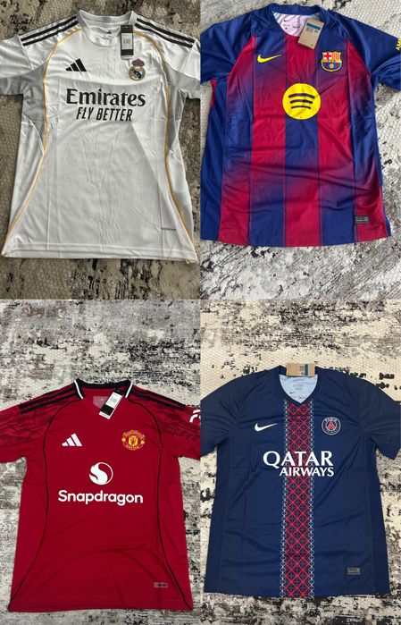 Tricouri Fotbal Barcelona Real Madrid Manchester United PSG