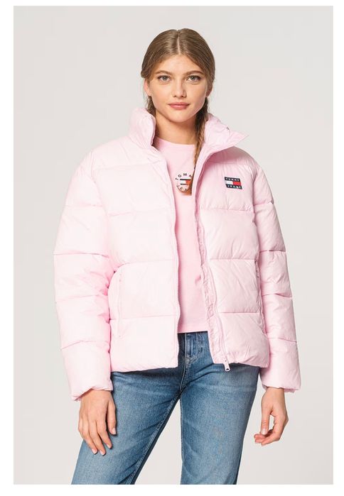 Geaca Tommy Jeans Badge Puffer roz