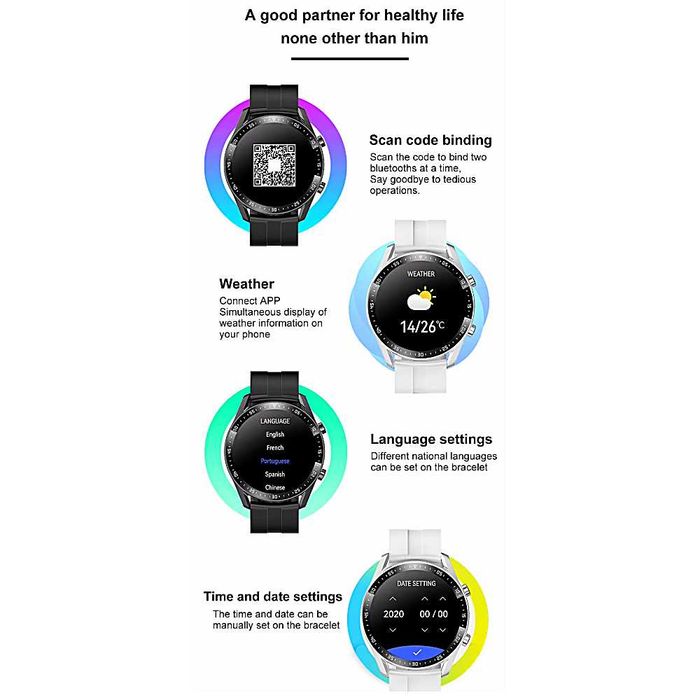 Ceas Smartwatch Elegant si Bratara Fitness 1.3 Display IPS Full Touch