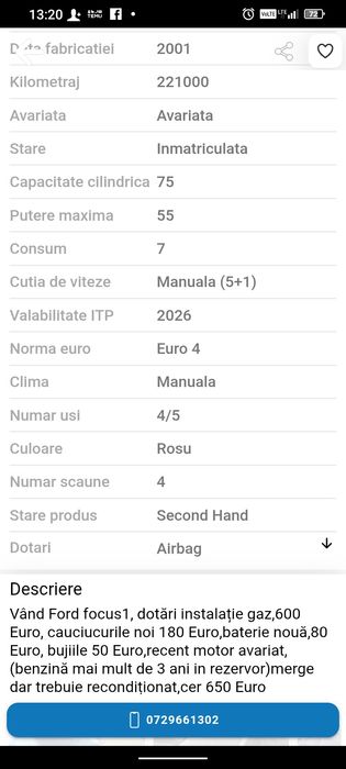 Vând Ford focus 1