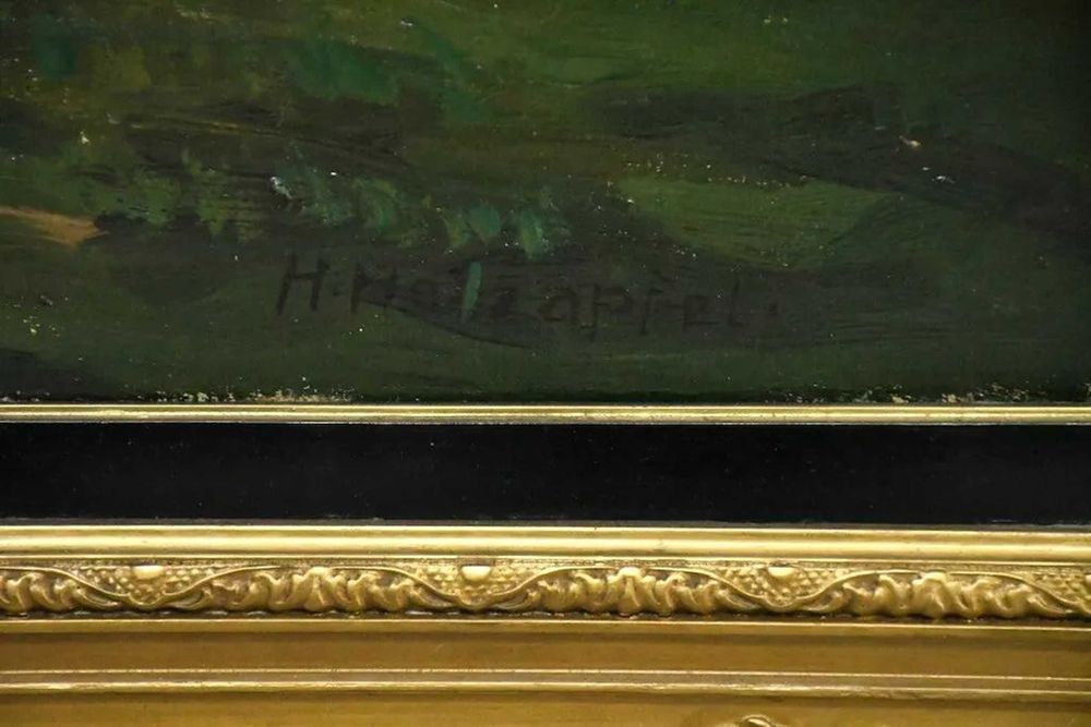 Tablou / pictura, tehnica ulei pe panza, 105x124x6 cm / 79,5x99 cm