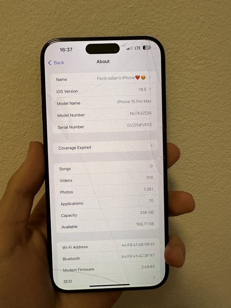 Vand iphone 15 pro max 86% albastru