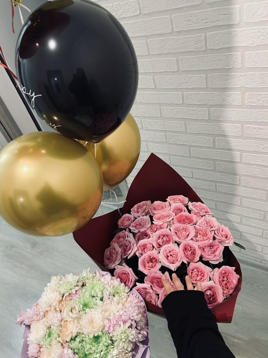 Цветы 25розы, свет розывый