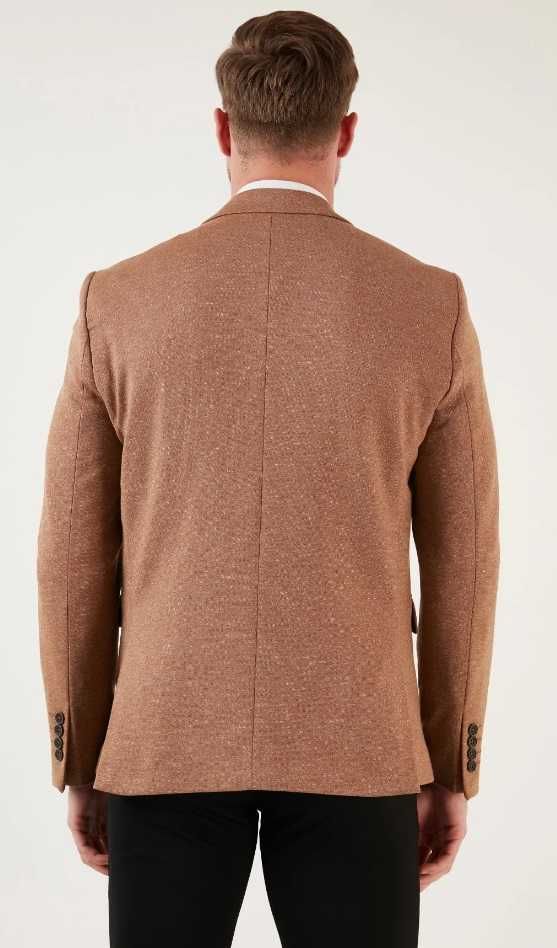 Sacou blazer slim 50 L premium Jack & Jones NOU lana si matase camel
