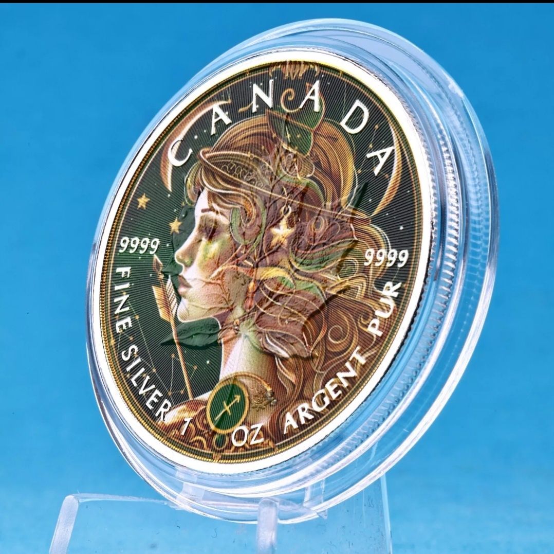 Сребърна монета Canada 1 OZ Silver зодия Стрелец    
1 OZ  Silver Aust