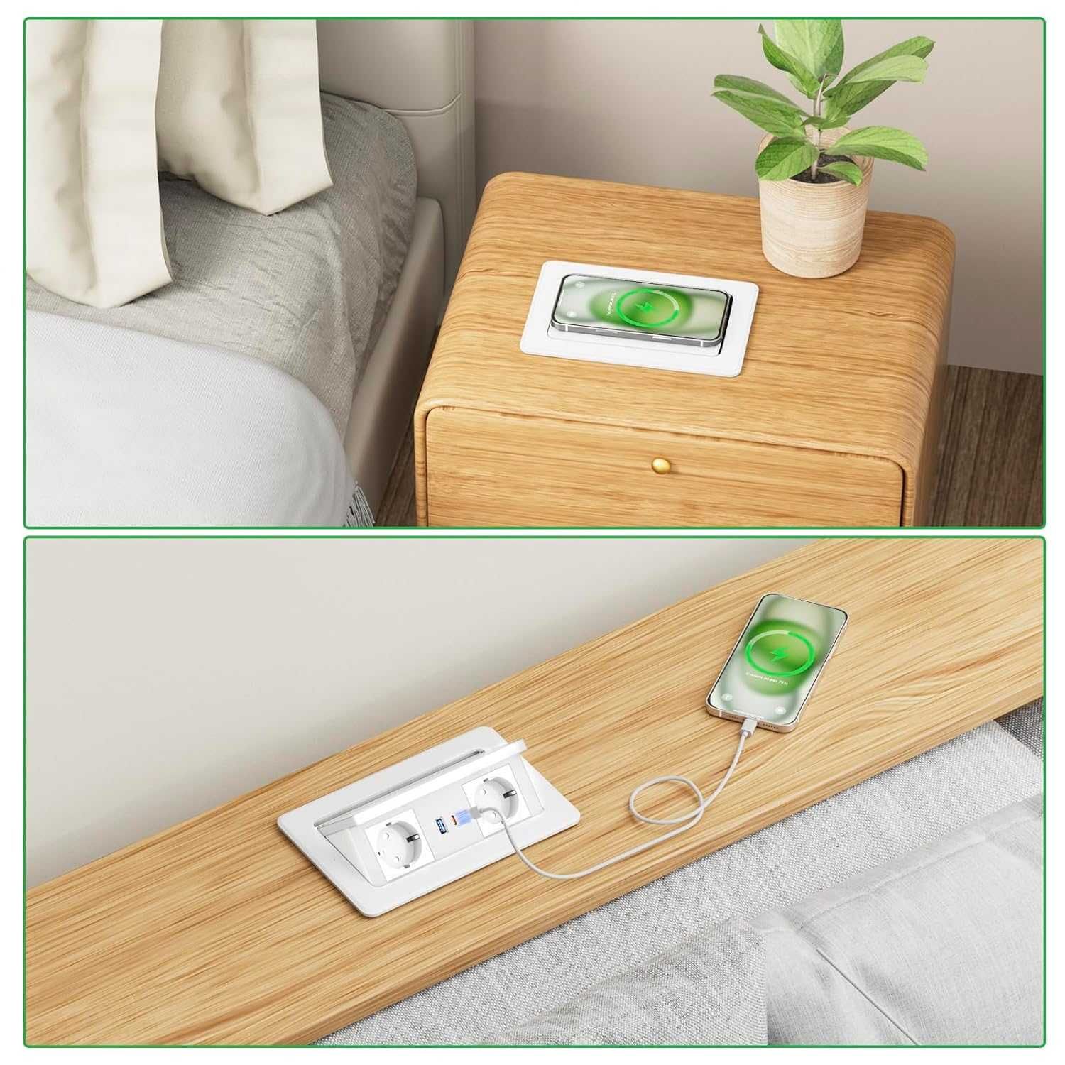 Priza incastrabila(de blat)+ USB C+ incarcare WiFi, REDUS de la 450RON
