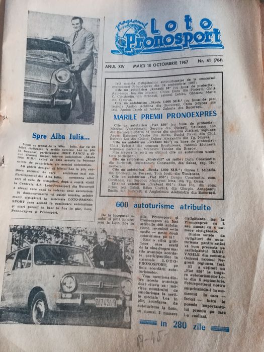 ziare vechi colectia loto-pronosport anul 1967