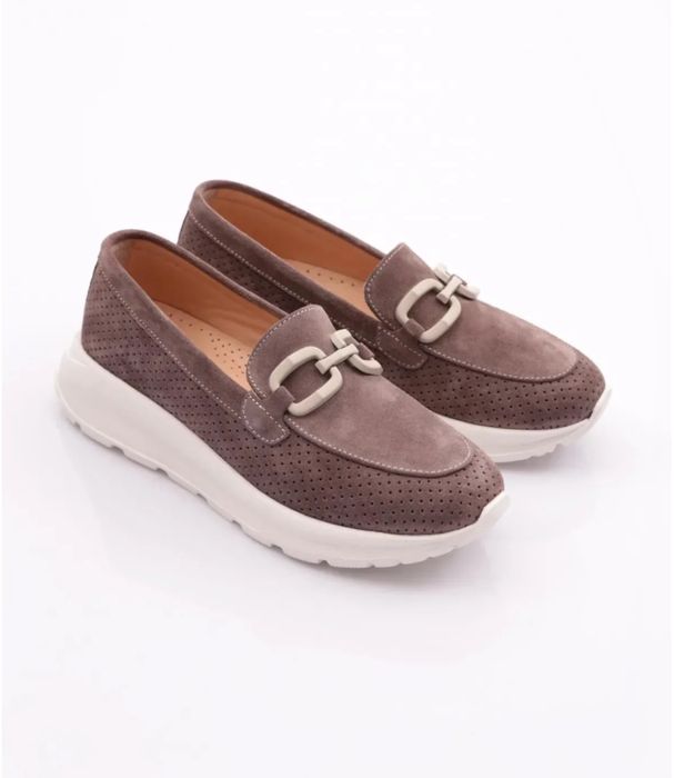 Дамски мокасини естествен велур и естествена кожа 36 номер