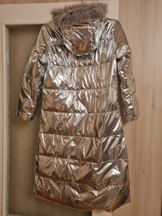 Ieftin geaca noua toamna/ iarna culoare aluminiu/ metalica