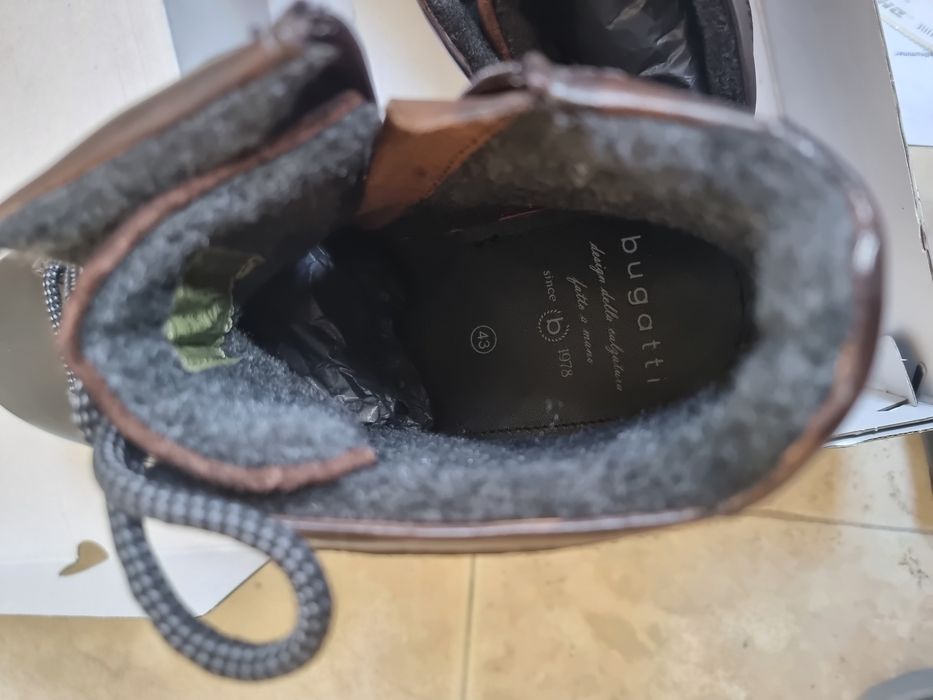 Кожени боти Bugatti кафеви с изолация - чисто нови