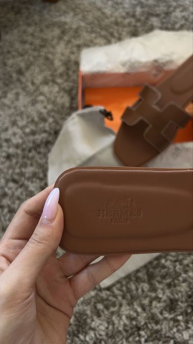 Papuci Hermes Oran piele naturala STOC 38