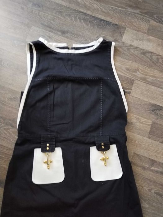 Рокля черна памучна къса