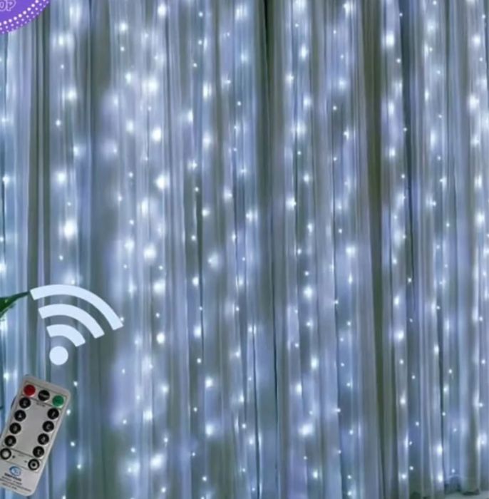 Гирлянда штора 3*3 размер новая серебро и золото цвет