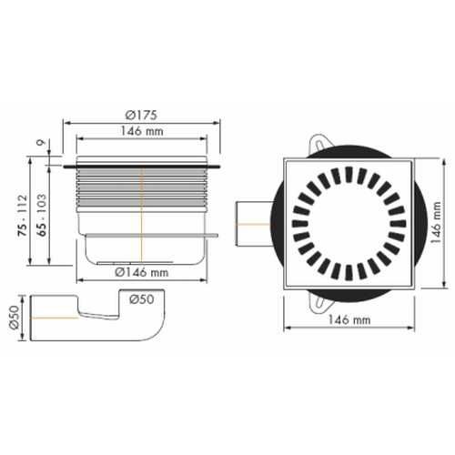 sifon scurgere sanitara canal EasyDrain pt baie design sau exterior
