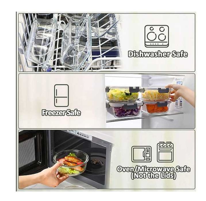 Recipiente / caserolă din sticlă pentru depozitarea alimentelor MCIRCO