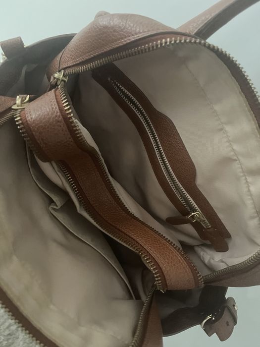 Geanta Musette medie piele naturala maron