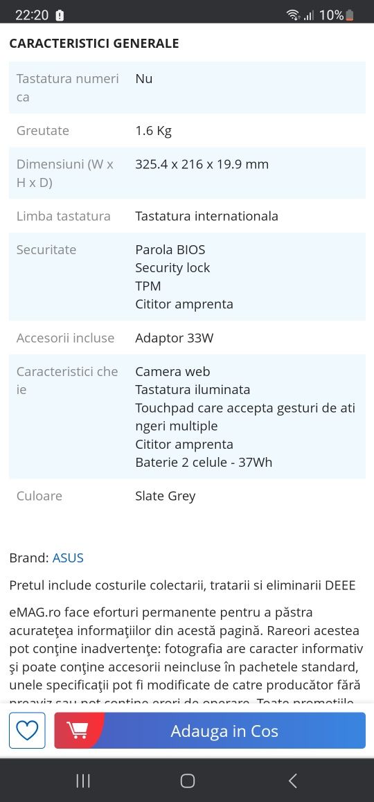 Laptop Asus nou sigilat