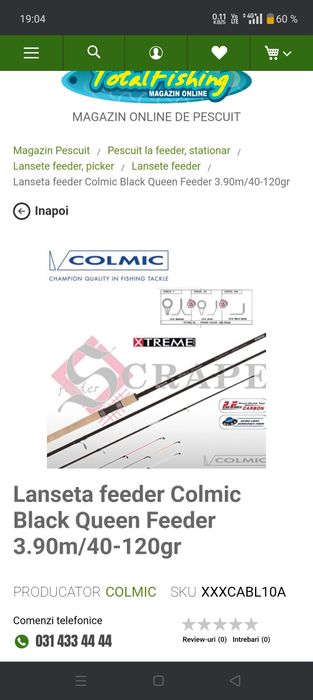 Lanseta feeder Colmic Black Queen 3.9m 40-120gr