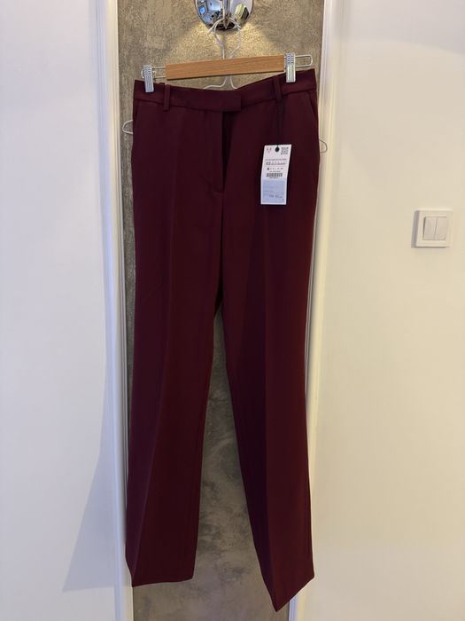 Pantaloni noi zara bordeaux visiniu
