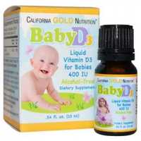 Vitamina D3 pentru bebeluși California Gold Nutrition 400 UI, 10 ml