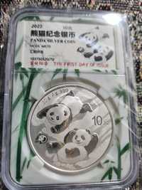 Панда. Серебро. Монета. 10 юань