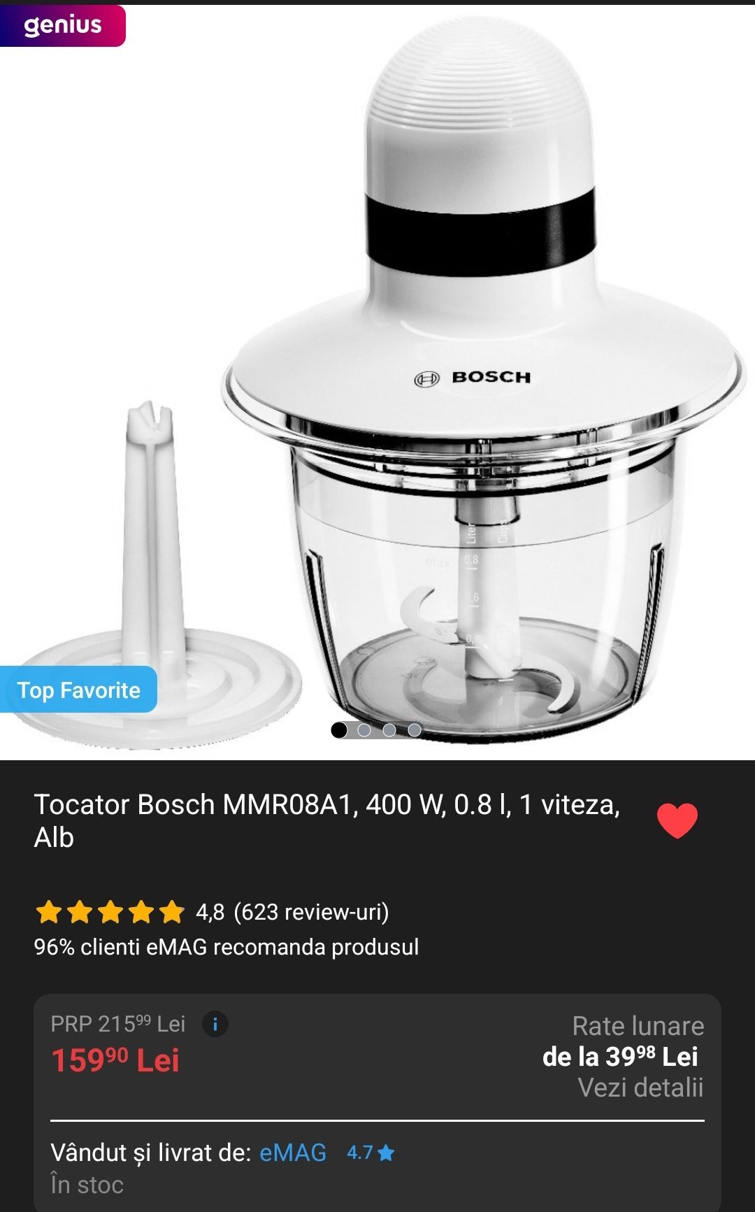 Tocător Blender profesional BOSCH mare zarzavaturi NOU